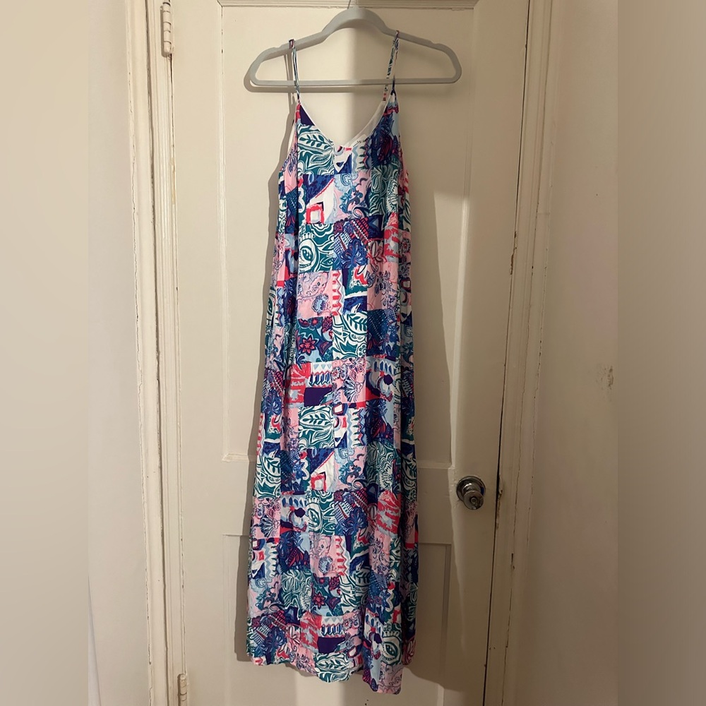 Emily Wonder Patchwork Spaghetti Strap Maxi Dress - image 2